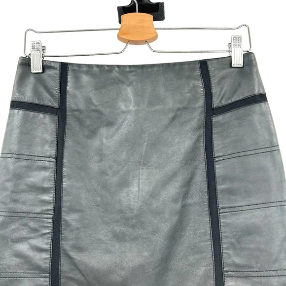 Ted Baker Palanga Black Leather Pencil Skirt Size 2 / US 6 - Picture 2 of 8